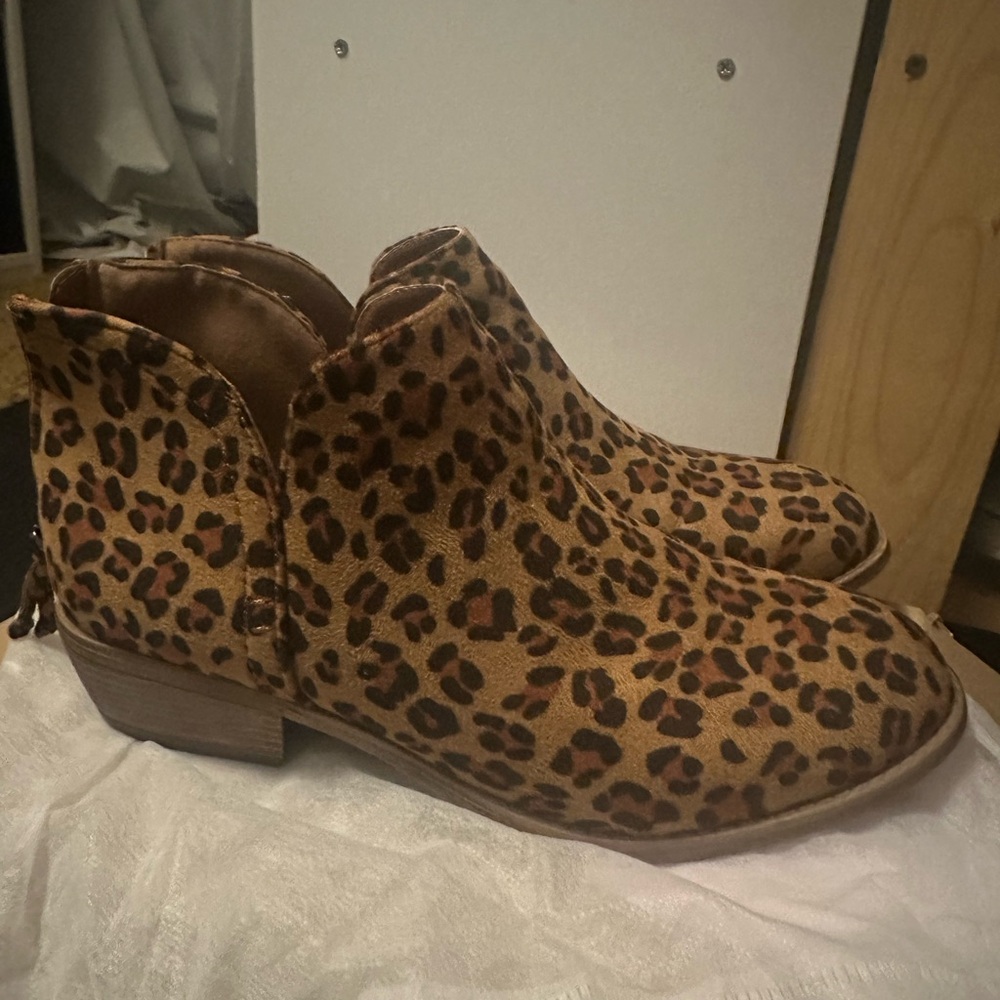 Journee Collection Brown Ankle Booties with Low Heel